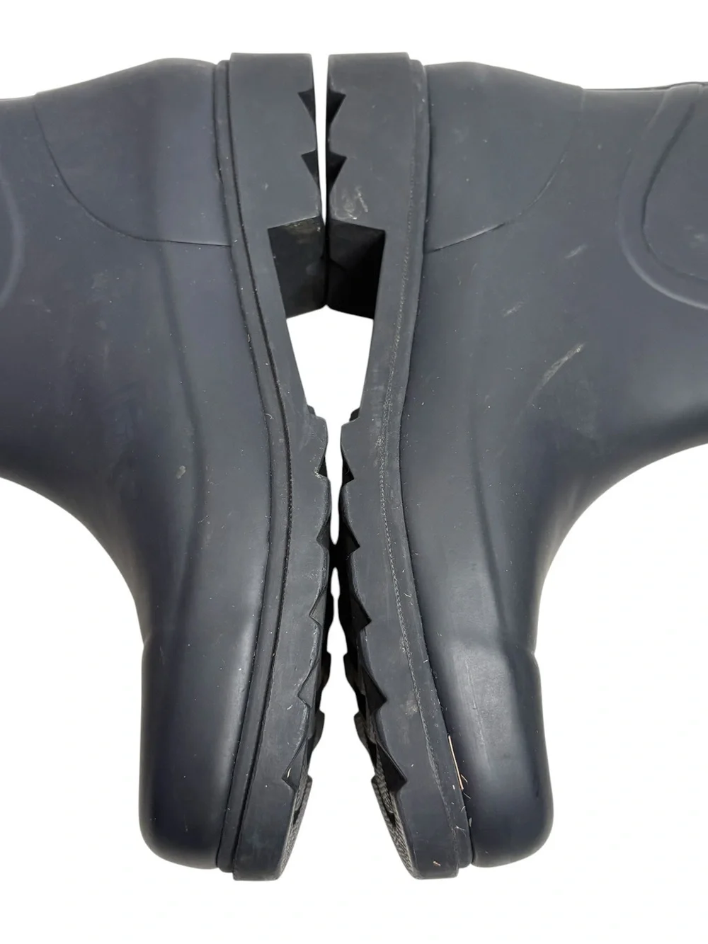 Tory Burch Navy Mid-Calf Rain Boots with Gold Logo